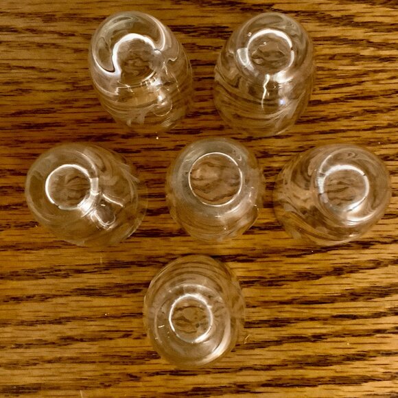 Set of 6 Shot glasses. Etched Flower Leaf Design - Picture 5 of 7